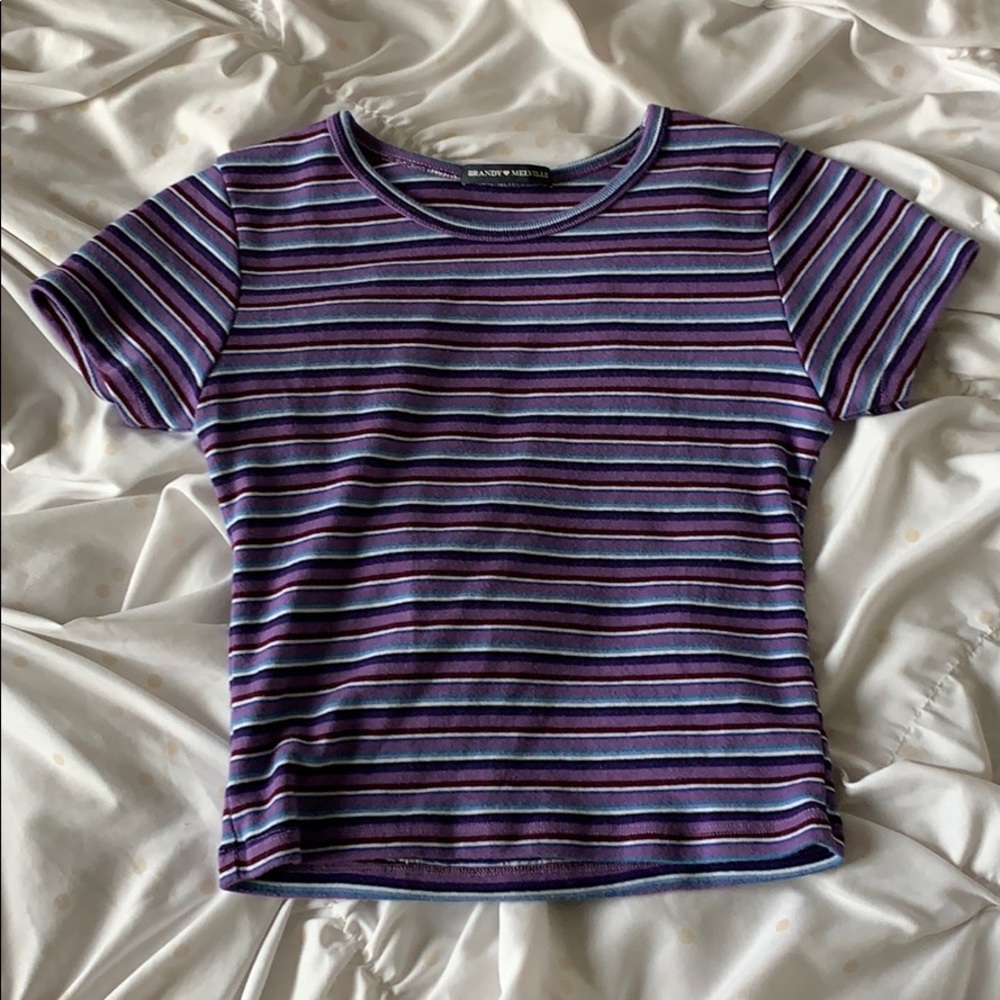Brandy Melville Cropped Stripped Tee